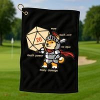 Funny DOGE Meme DnD Dungeons And Dragon Golf Towel thumb 1