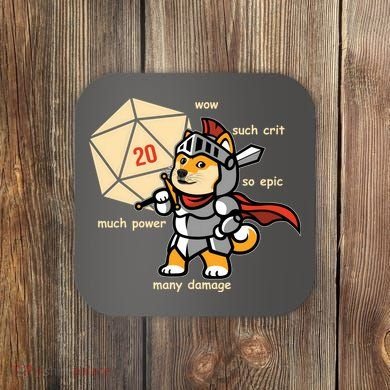 Funny DOGE Meme DnD Dungeons And Dragon Coaster