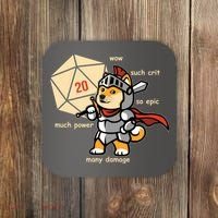 Funny DOGE Meme DnD Dungeons And Dragon Coaster thumb 0