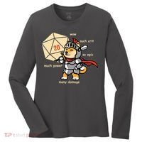 Funny DOGE Meme DnD Dungeons And Dragon Women's Long Sleeve Shirt thumb 0