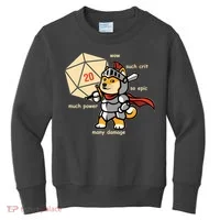 Funny DOGE Meme DnD Dungeons And Dragon Kids Sweatshirt thumb 0