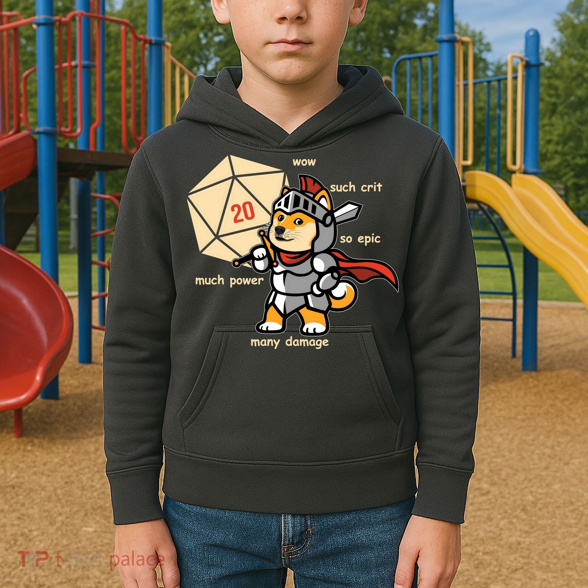 Funny DOGE Meme DnD Dungeons And Dragon Kids Hoodie