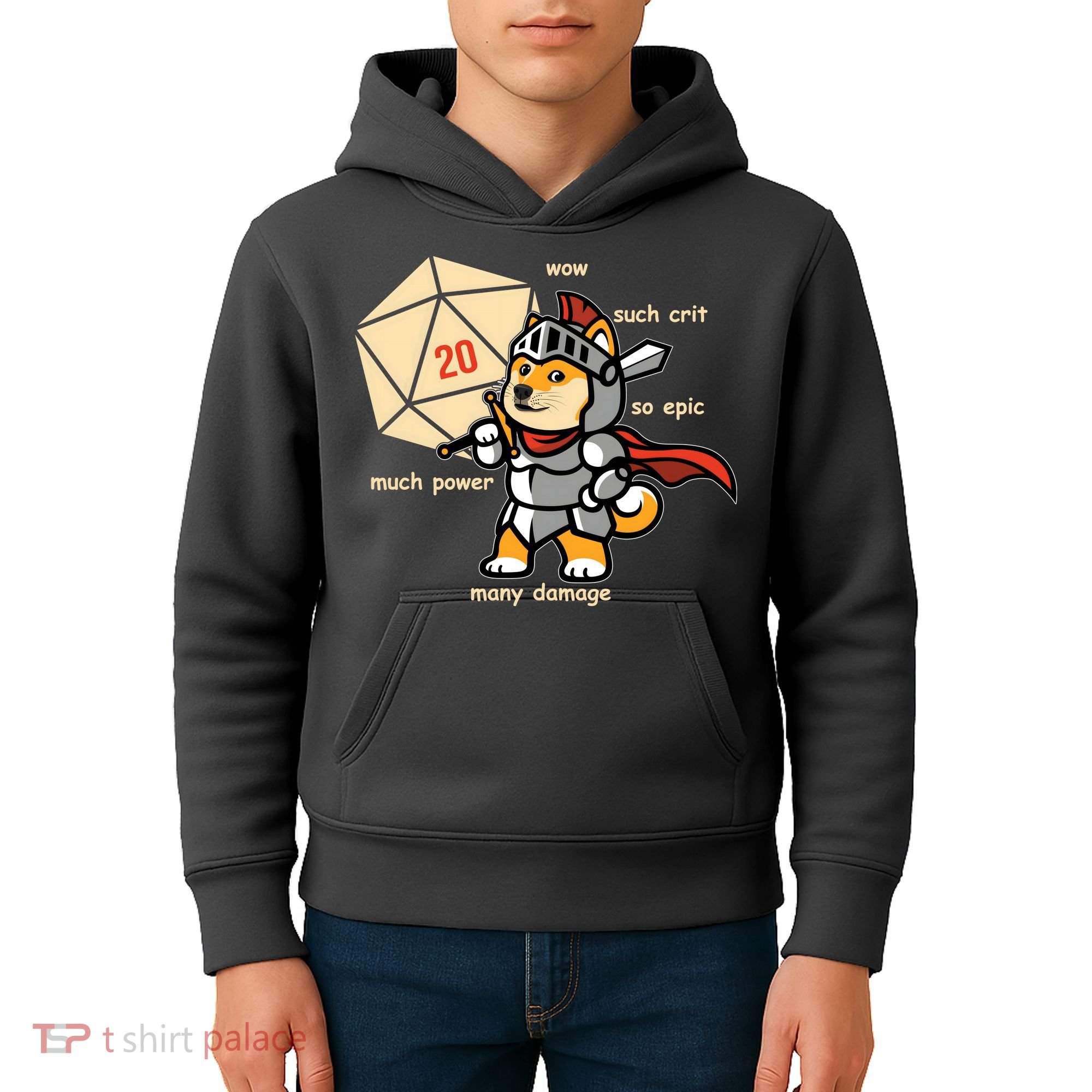Funny DOGE Meme DnD Dungeons And Dragon Kids Hoodie