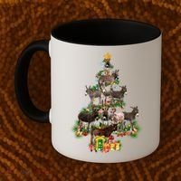 Funny Donkey Merry Christmas Tree Donkey Lover Farm Xmas Great Gift Coffee Mug thumb 2