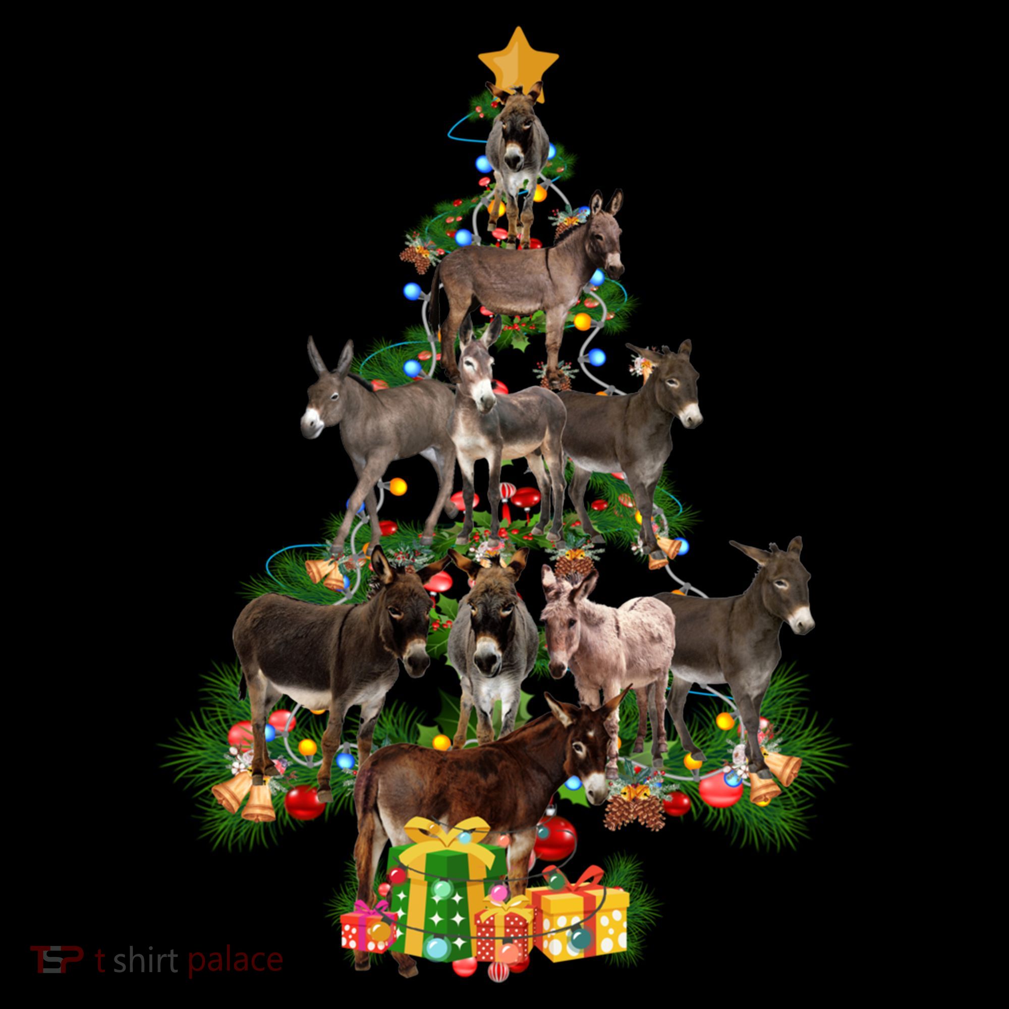 Funny Donkey Merry Christmas Tree Donkey Lover Farm Xmas Great Gift Coffee Mug