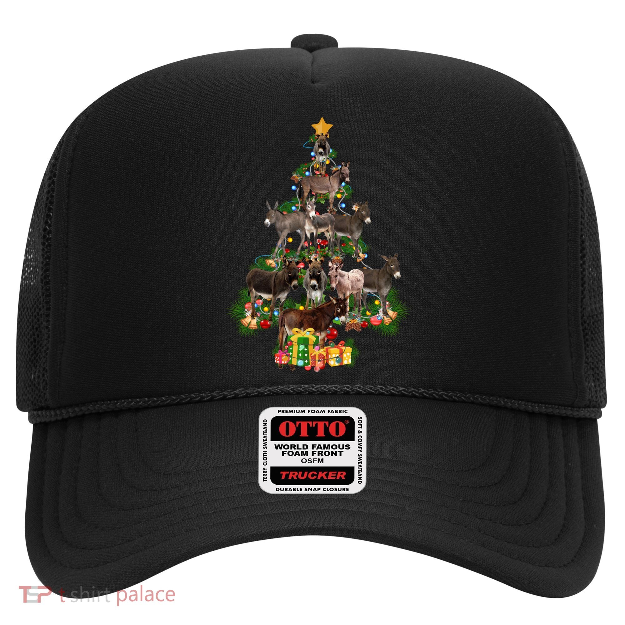 Funny Donkey Merry Christmas Tree Donkey Lover Farm Xmas Great Gift Hat