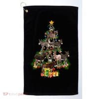 Funny Donkey Merry Christmas Tree Donkey Lover Farm Xmas Great Gift Golf Towel thumb 0