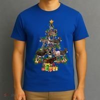 Funny Donkey Merry Christmas Tree Donkey Lover Farm Xmas Great Gift T-Shirt thumb 3