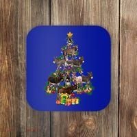 Funny Donkey Merry Christmas Tree Donkey Lover Farm Xmas Great Gift Coaster thumb 0