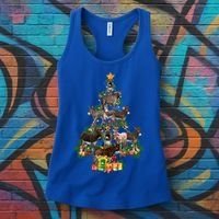 Funny Donkey Merry Christmas Tree Donkey Lover Farm Xmas Great Gift Women's Tank Top thumb 3