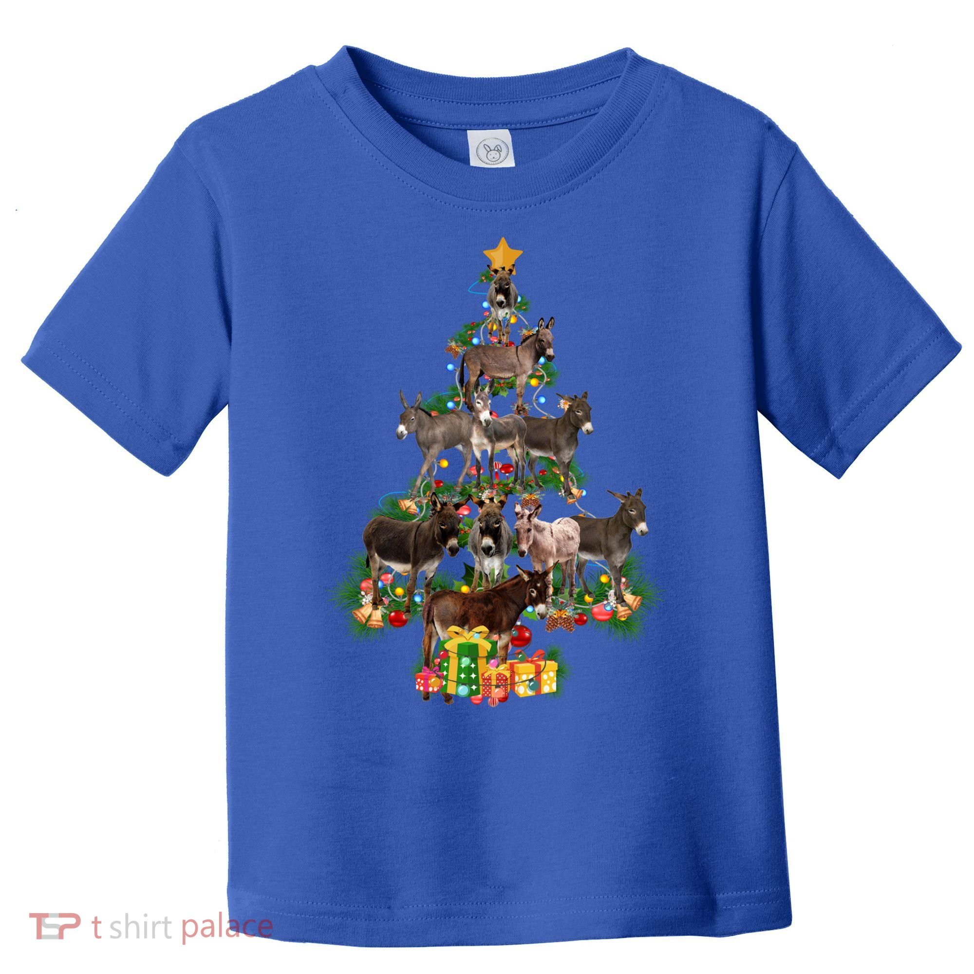 Funny Donkey Merry Christmas Tree Donkey Lover Farm Xmas Great Gift Toddler T-Shirt