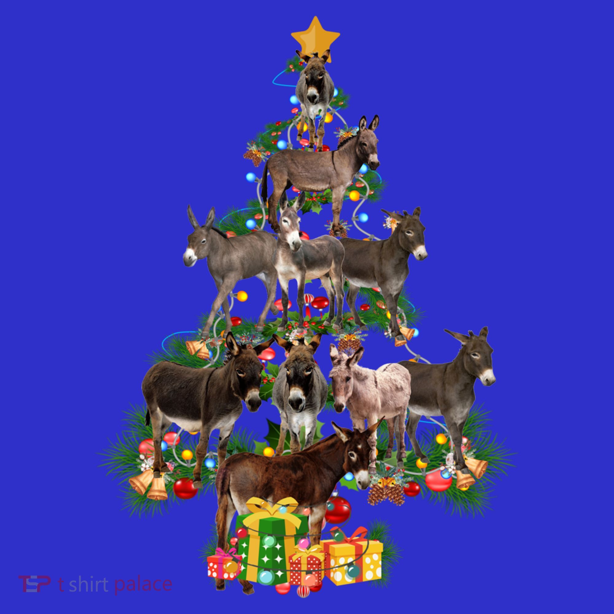 Funny Donkey Merry Christmas Tree Donkey Lover Farm Xmas Great Gift Visor