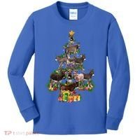 Funny Donkey Merry Christmas Tree Donkey Lover Farm Xmas Great Gift Kids Long Sleeve Shirt thumb 0