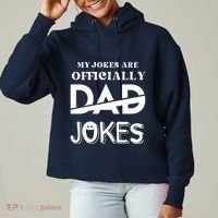 Fathers Day My Jokes Are Officially Dad Jokes Wife Daughter Ladies Heavyweight Boxy Pullover Hoodie thumb 0