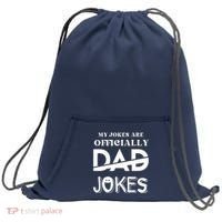 Fathers Day My Jokes Are Officially Dad Jokes Wife Daughter Sweatshirt Cinch Pack Bag thumb 0