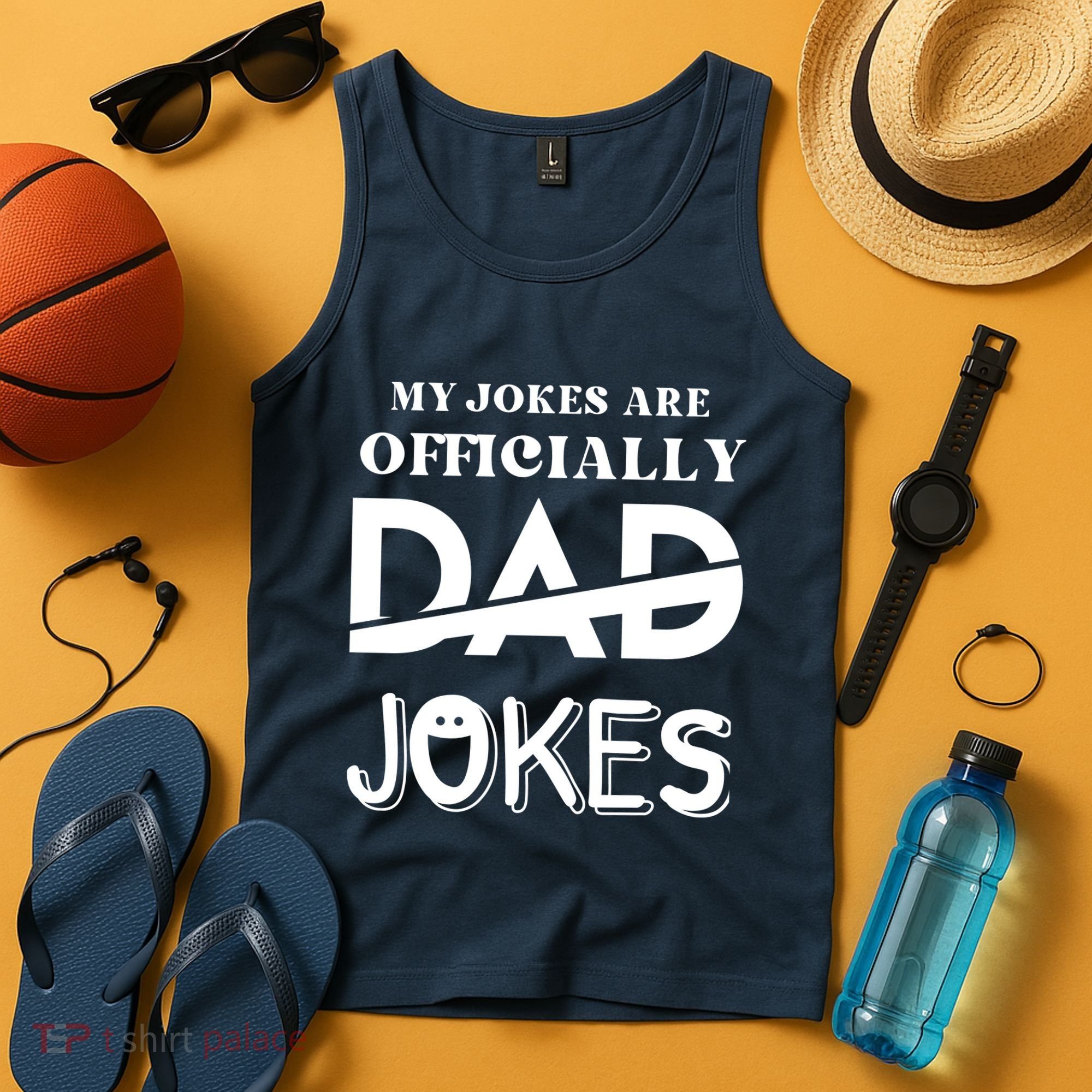 Fathers Day My Jokes Are Officially Dad Jokes Wife Daughter Tank Top