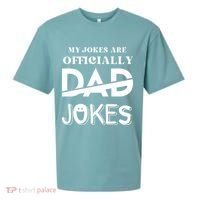 Fathers Day My Jokes Are Officially Dad Jokes Wife Daughter Sueded Cloud Jersey T-Shirt thumb 0
