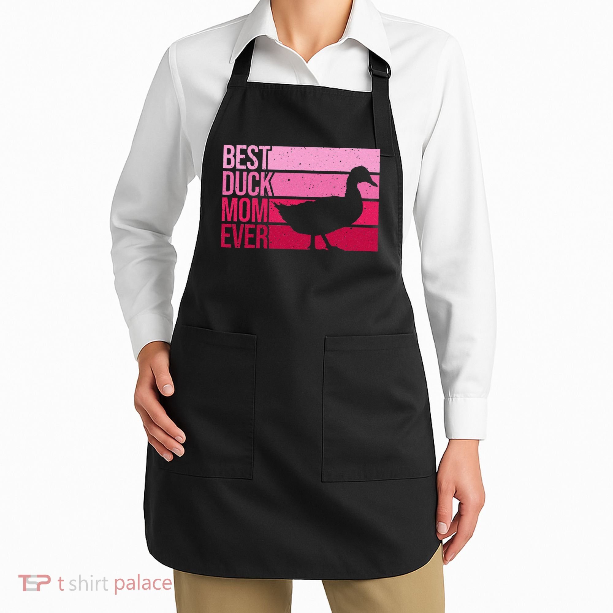 Funny Duck Mom Art For Womens Mother's Day Duck Lovers Apron