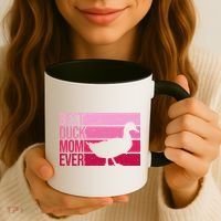 Funny Duck Mom Art For Womens Mother's Day Duck Lovers Coffee Mug thumb 3