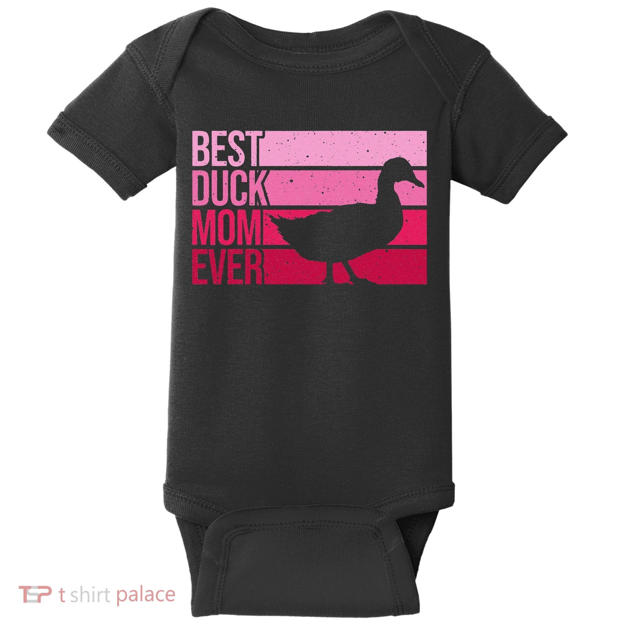 Funny Duck Mom Art For Womens Mother's Day Duck Lovers Baby Bodysuit