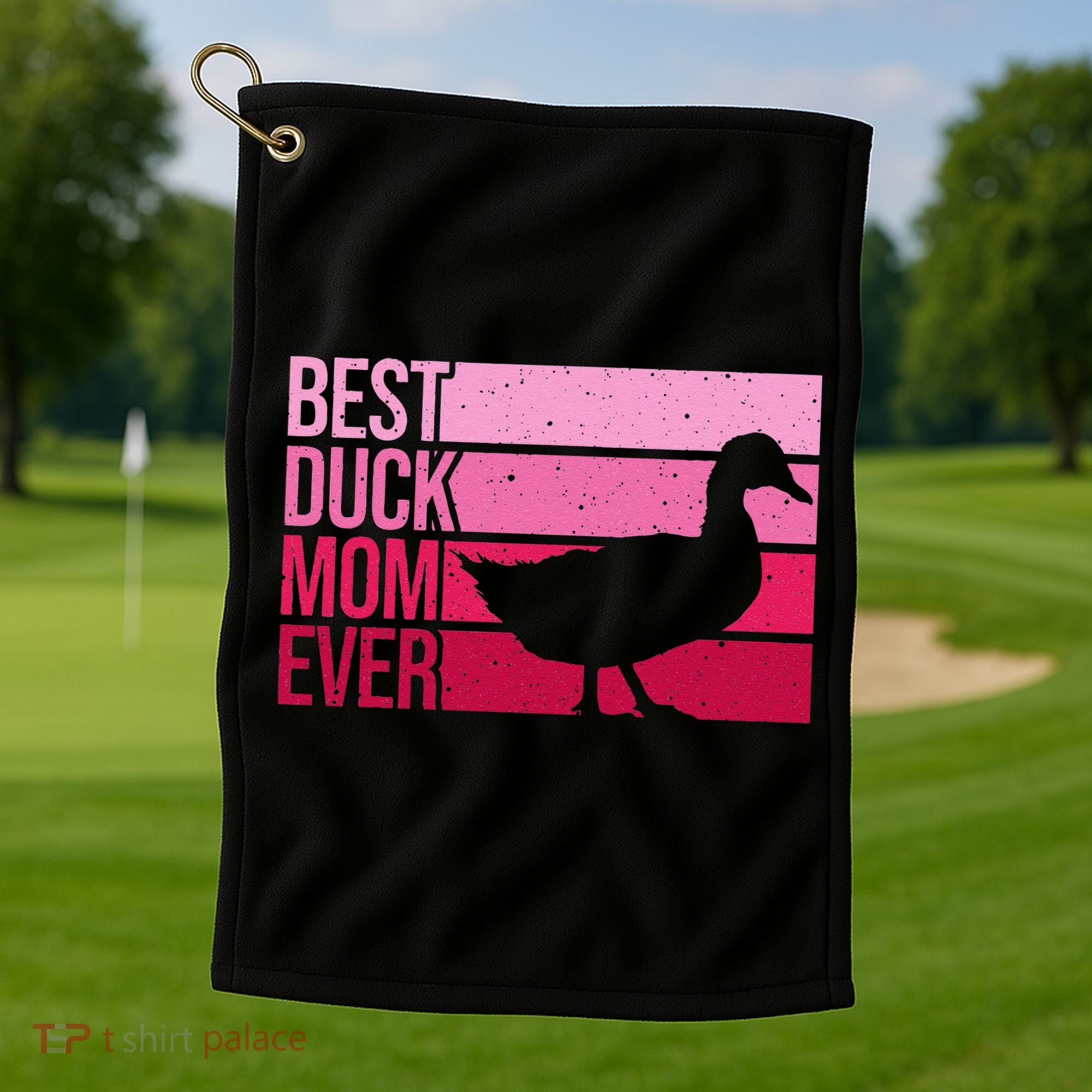 Funny Duck Mom Art For Womens Mother's Day Duck Lovers Golf Towel