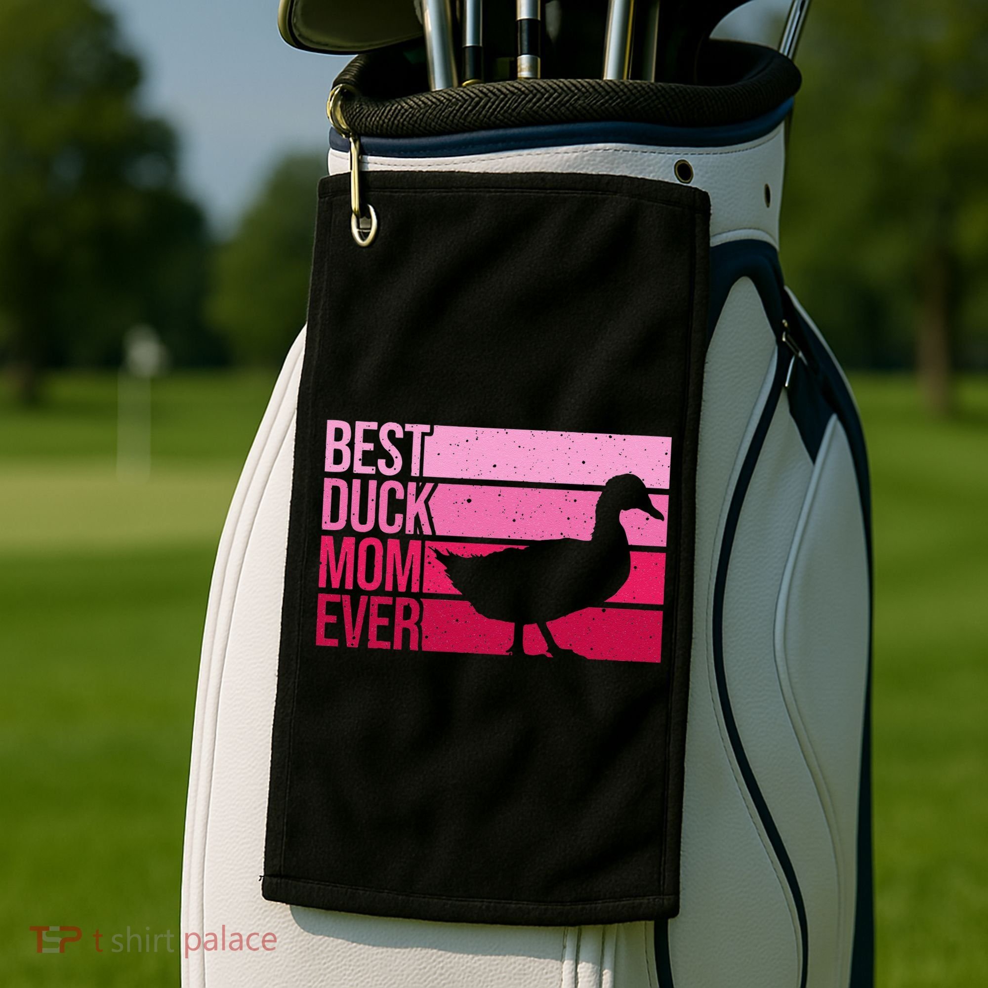 Funny Duck Mom Art For Womens Mother's Day Duck Lovers Golf Towel