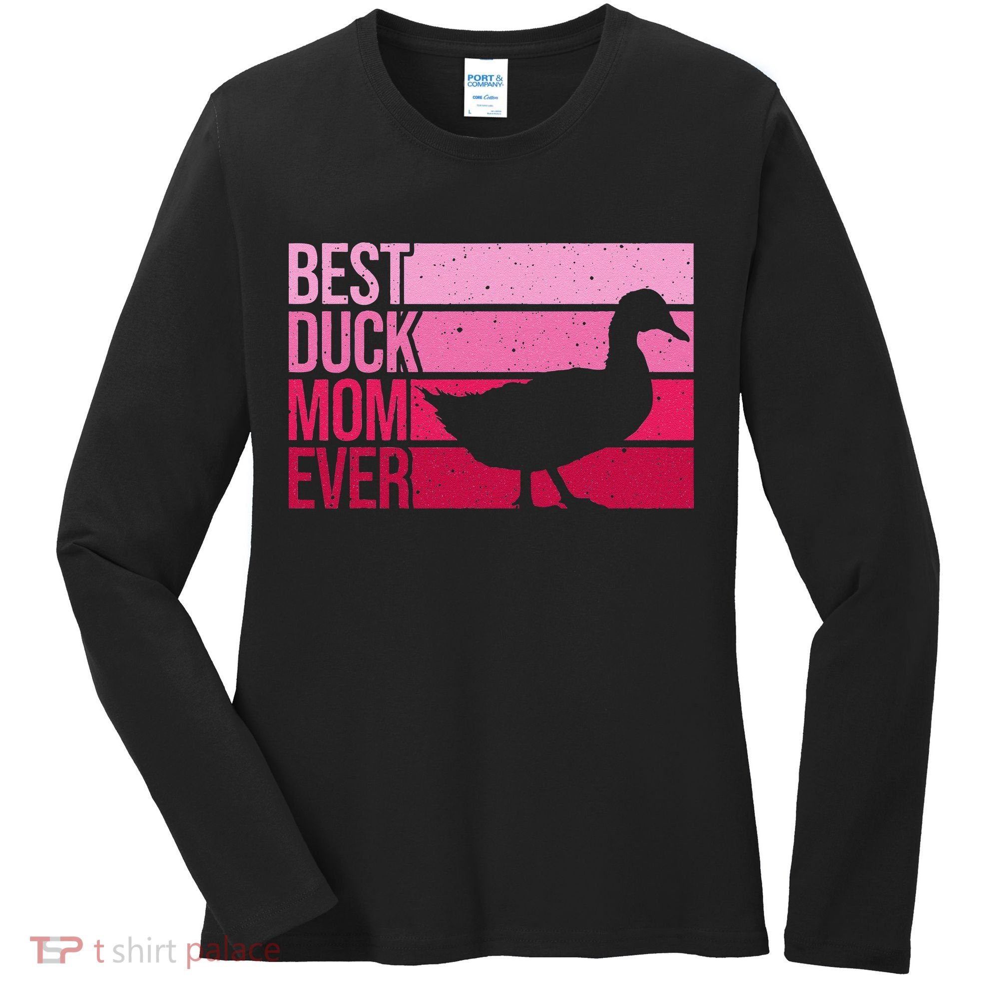 Funny Duck Mom Art For Womens Mother's Day Duck Lovers Women's Long Sleeve Shirt