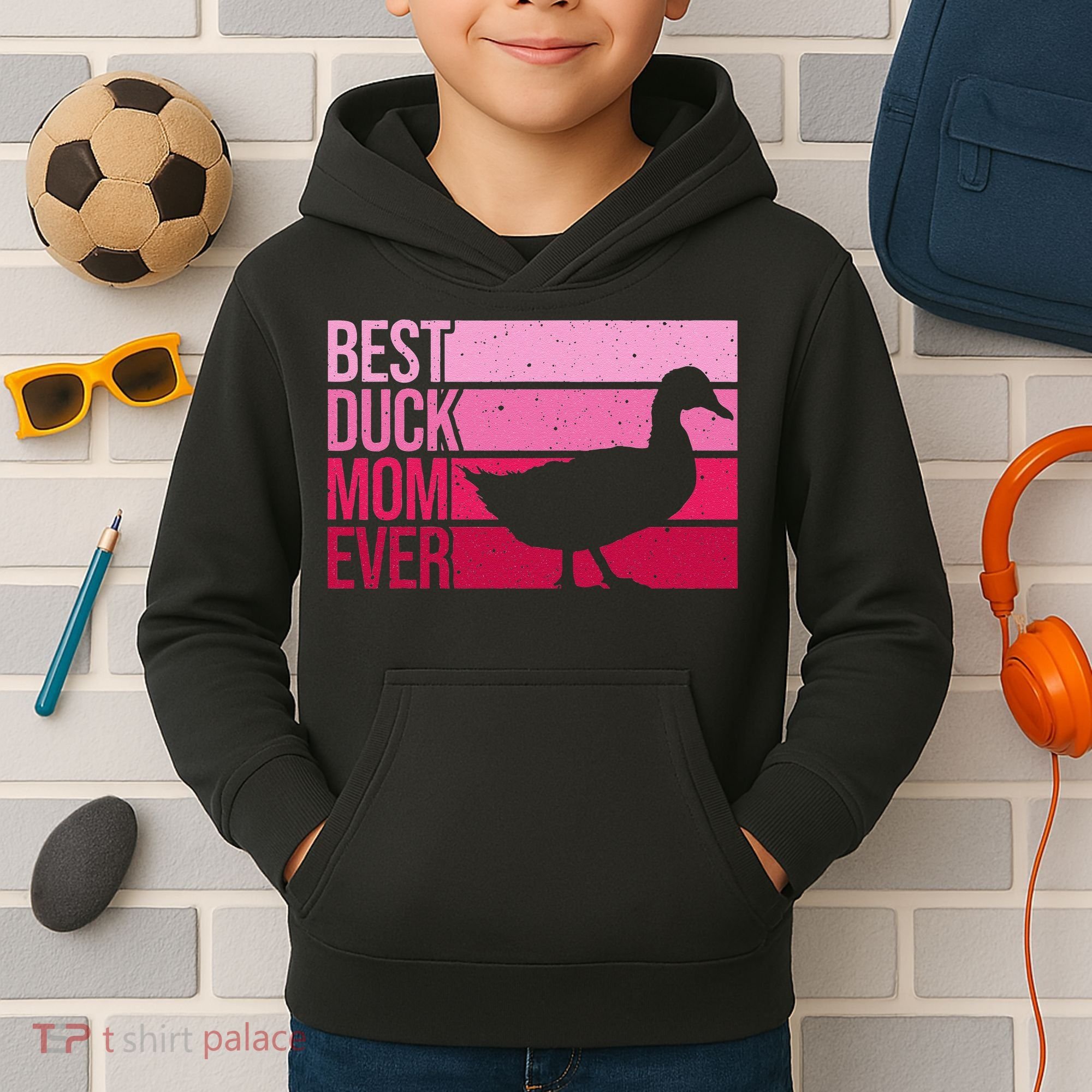 Funny Duck Mom Art For Womens Mother's Day Duck Lovers Kids Hoodie