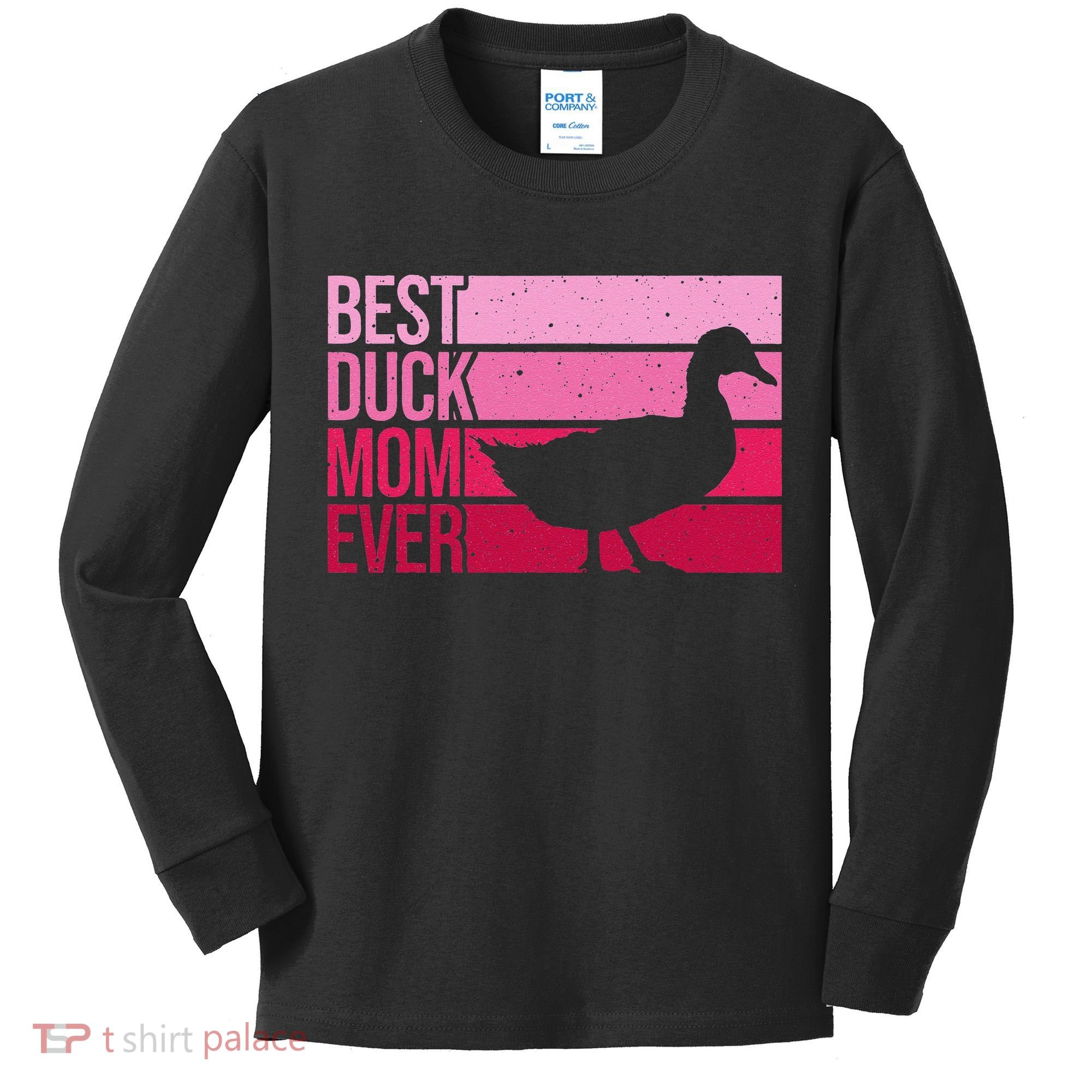Funny Duck Mom Art For Womens Mother's Day Duck Lovers Kids Long Sleeve Shirt