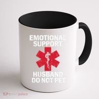Funny Do Not Pet Emotional Support Husband Coffee Mug thumb 1