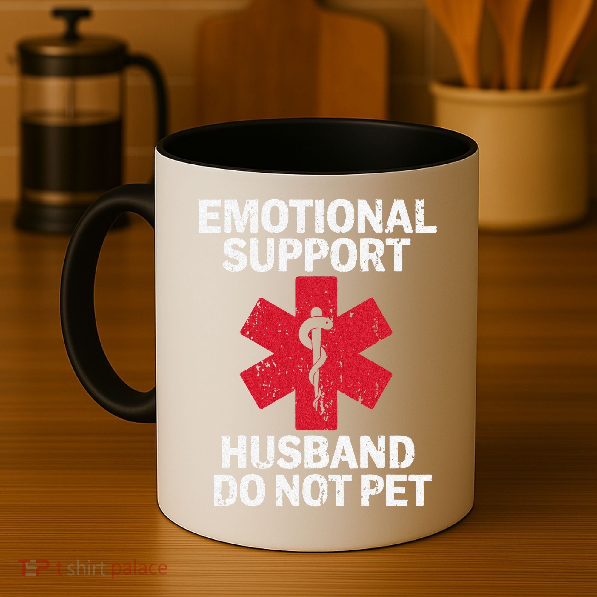 Funny Do Not Pet Emotional Support Husband Coffee Mug