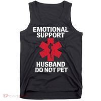 Funny Do Not Pet Emotional Support Husband Tank Top thumb 0