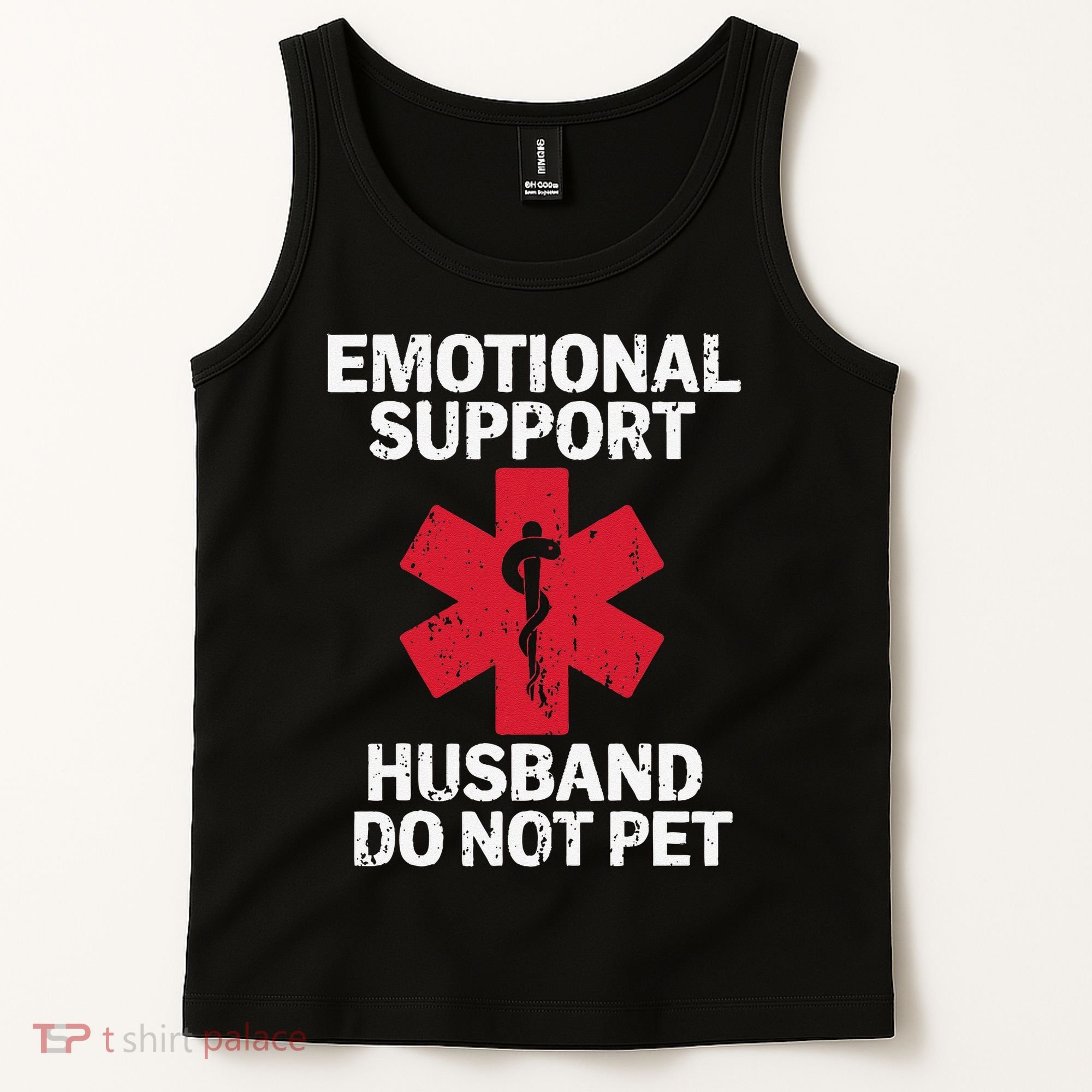 Funny Do Not Pet Emotional Support Husband Tank Top