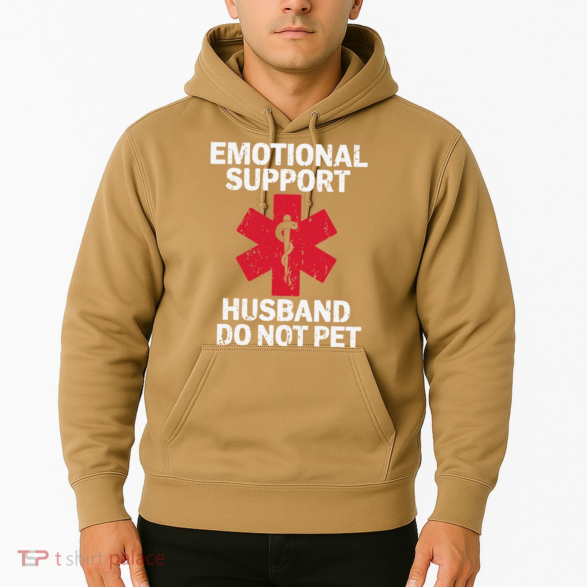 Funny Do Not Pet Emotional Support Husband Hoodie