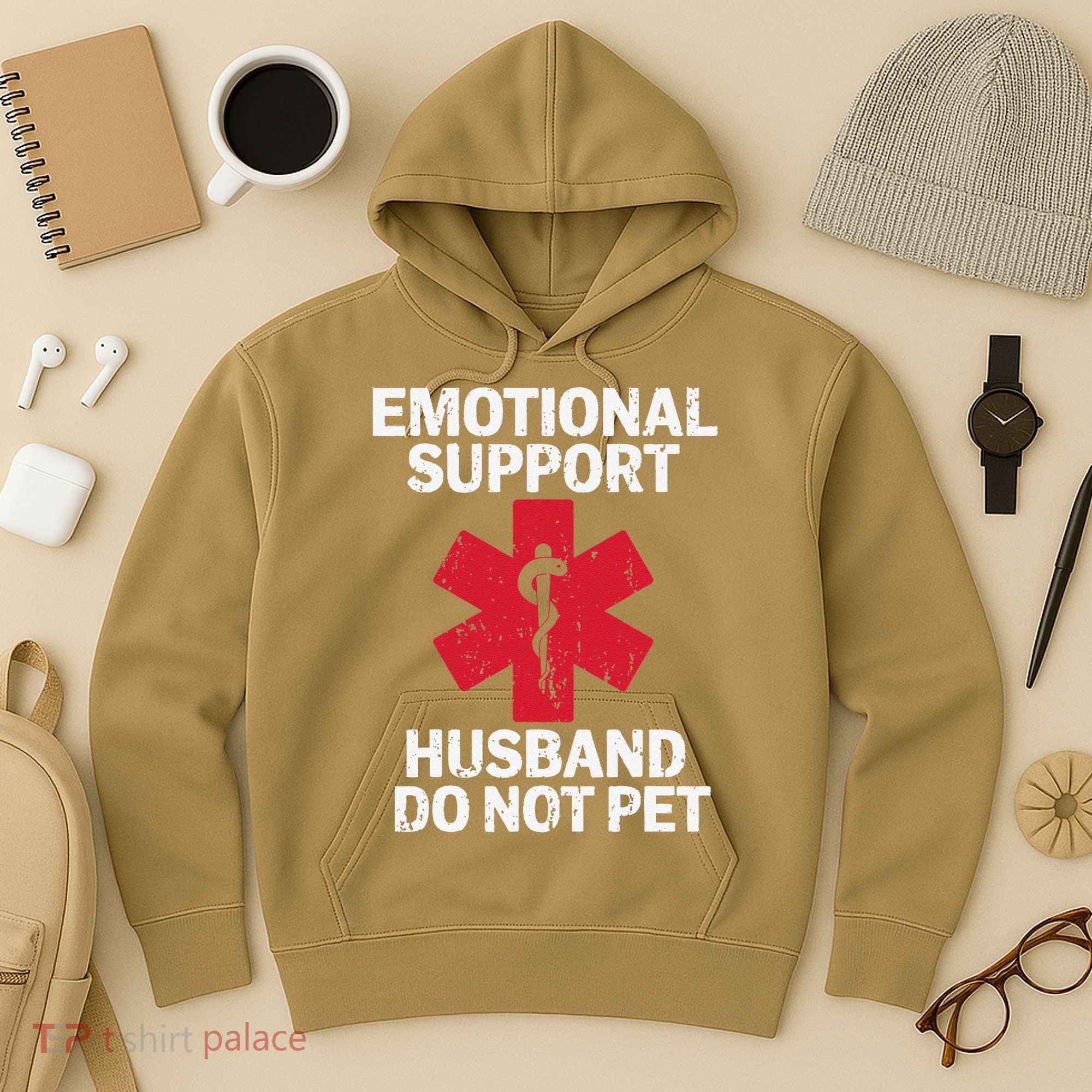 Funny Do Not Pet Emotional Support Husband Hoodie