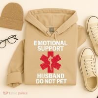 Funny Do Not Pet Emotional Support Husband Hoodie thumb 4