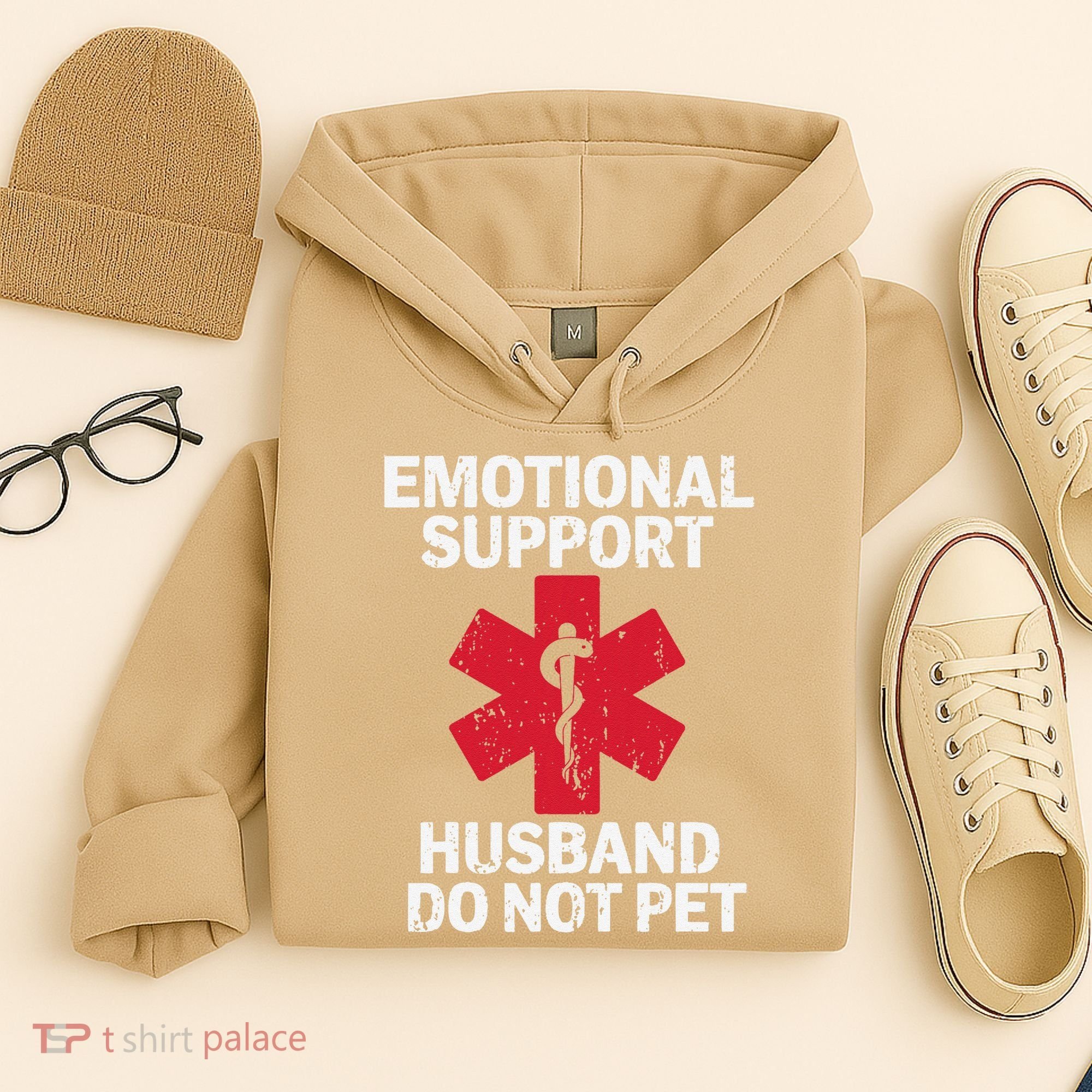 Funny Do Not Pet Emotional Support Husband Hoodie