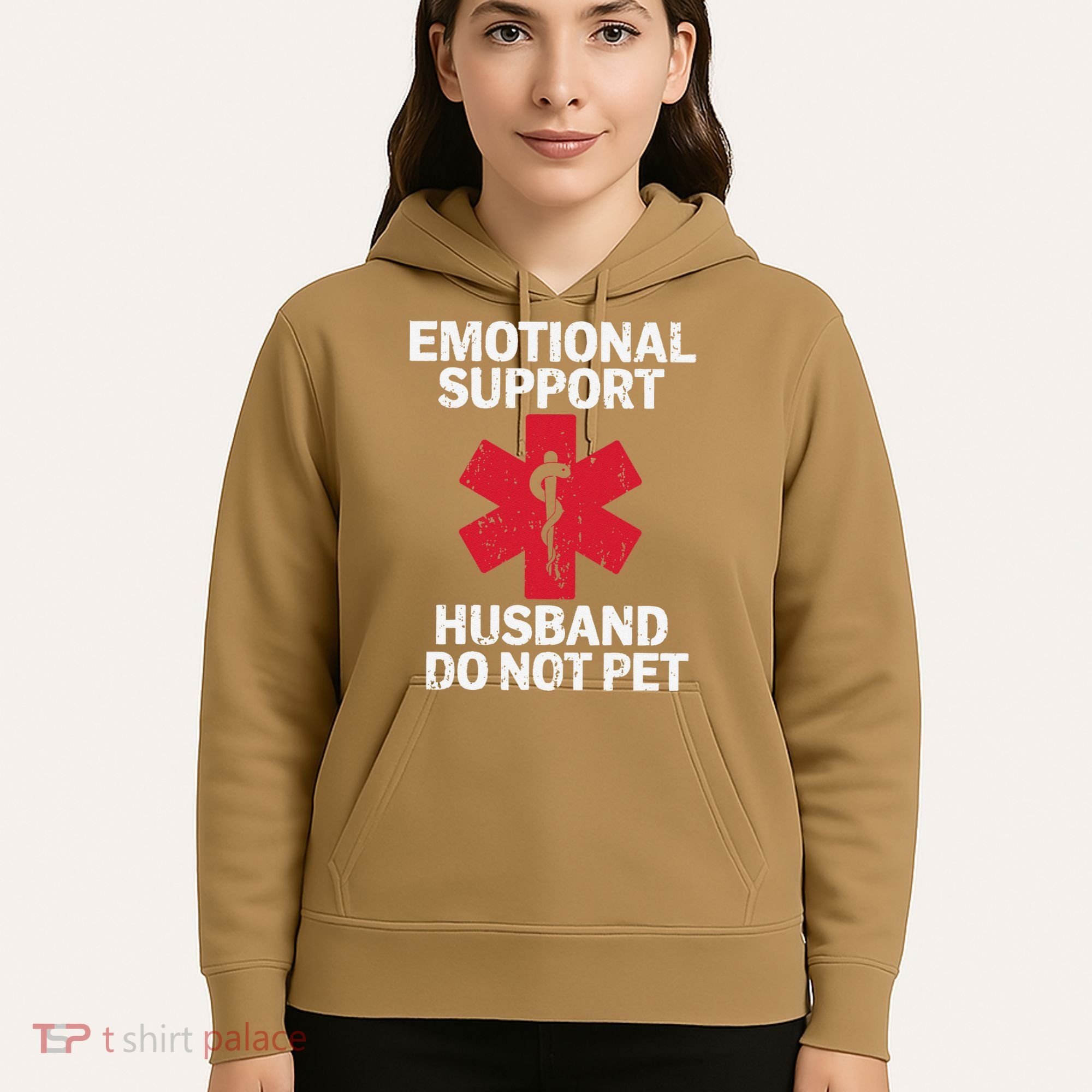 Funny Do Not Pet Emotional Support Husband Hoodie
