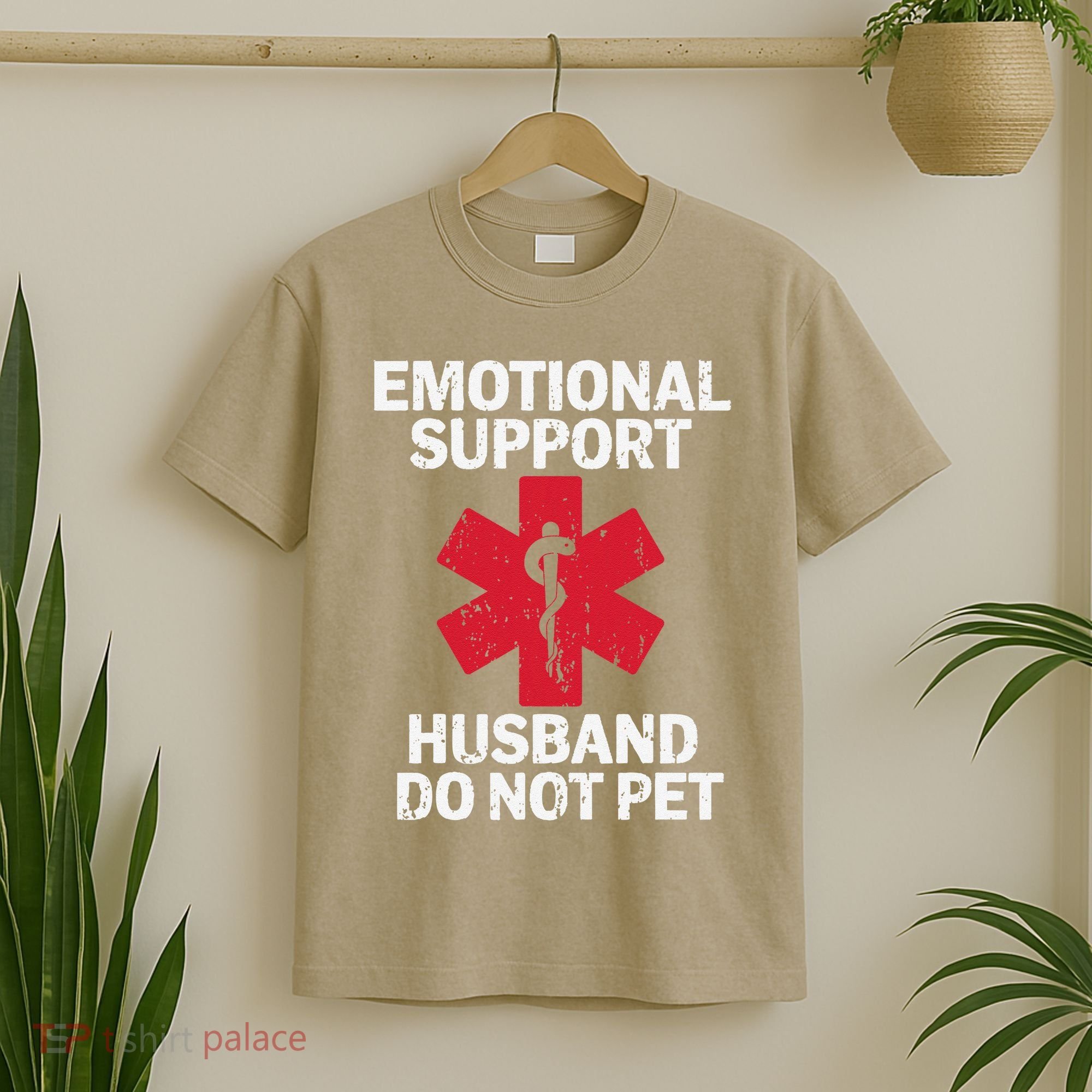 Funny Do Not Pet Emotional Support Husband T-Shirt