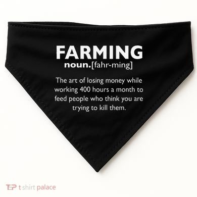 Farming Definition Noun Gift Funny Farmer USA-Made Doggie Bandana