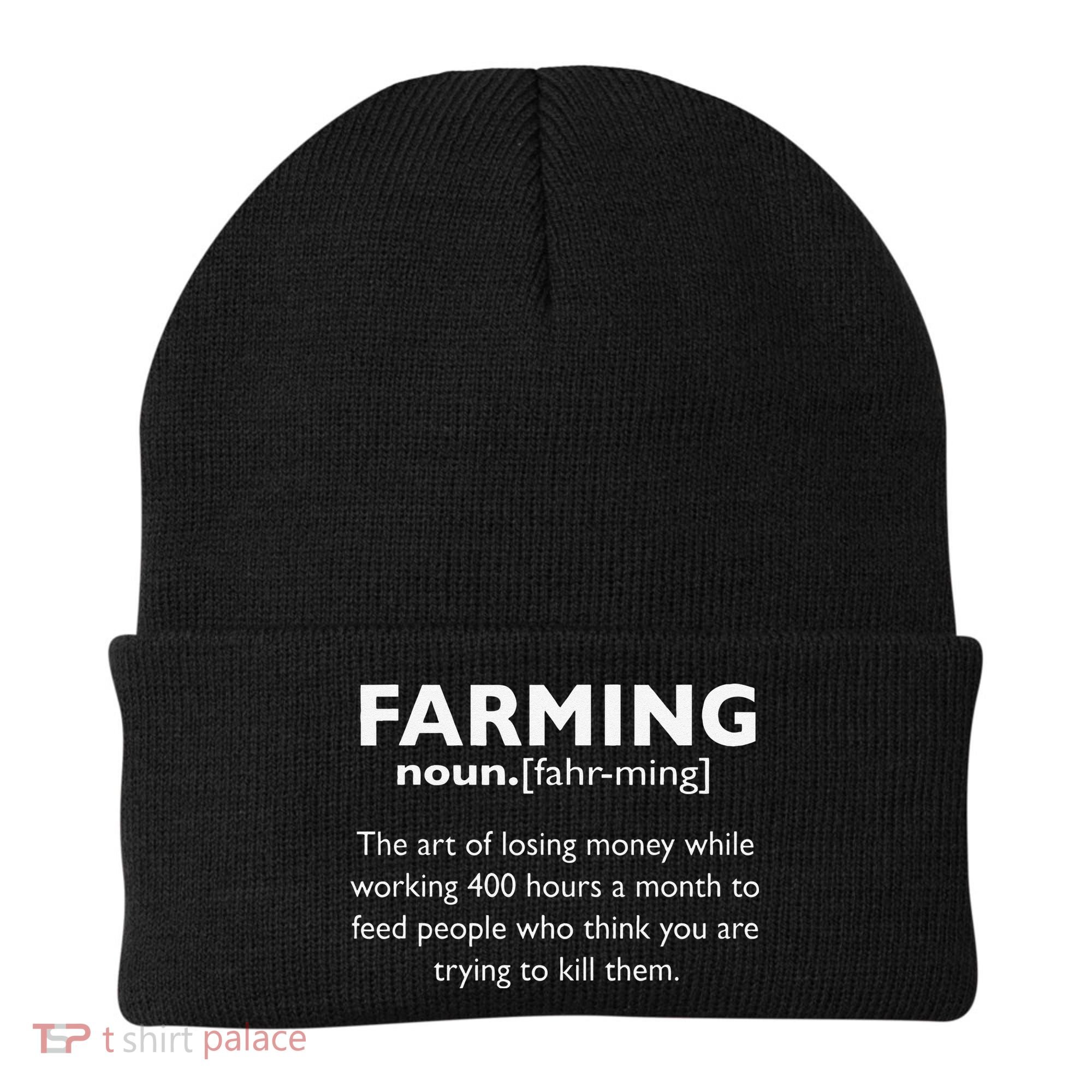 Farming Definition Noun Gift Funny Farmer Beanie