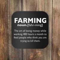 Farming Definition Noun Gift Funny Farmer Coaster thumb 0