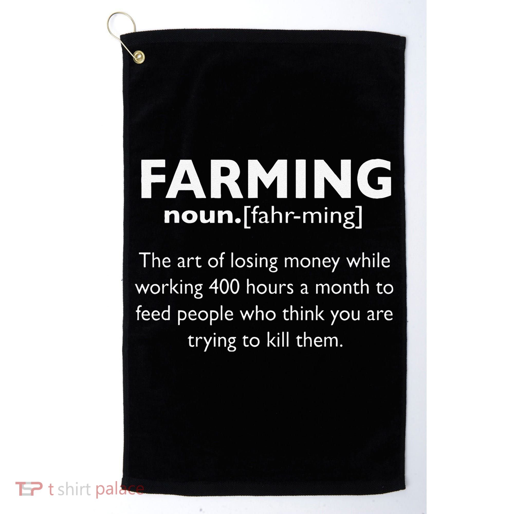Farming Definition Noun Gift Funny Farmer Golf Towel
