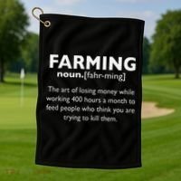 Farming Definition Noun Gift Funny Farmer Golf Towel thumb 1
