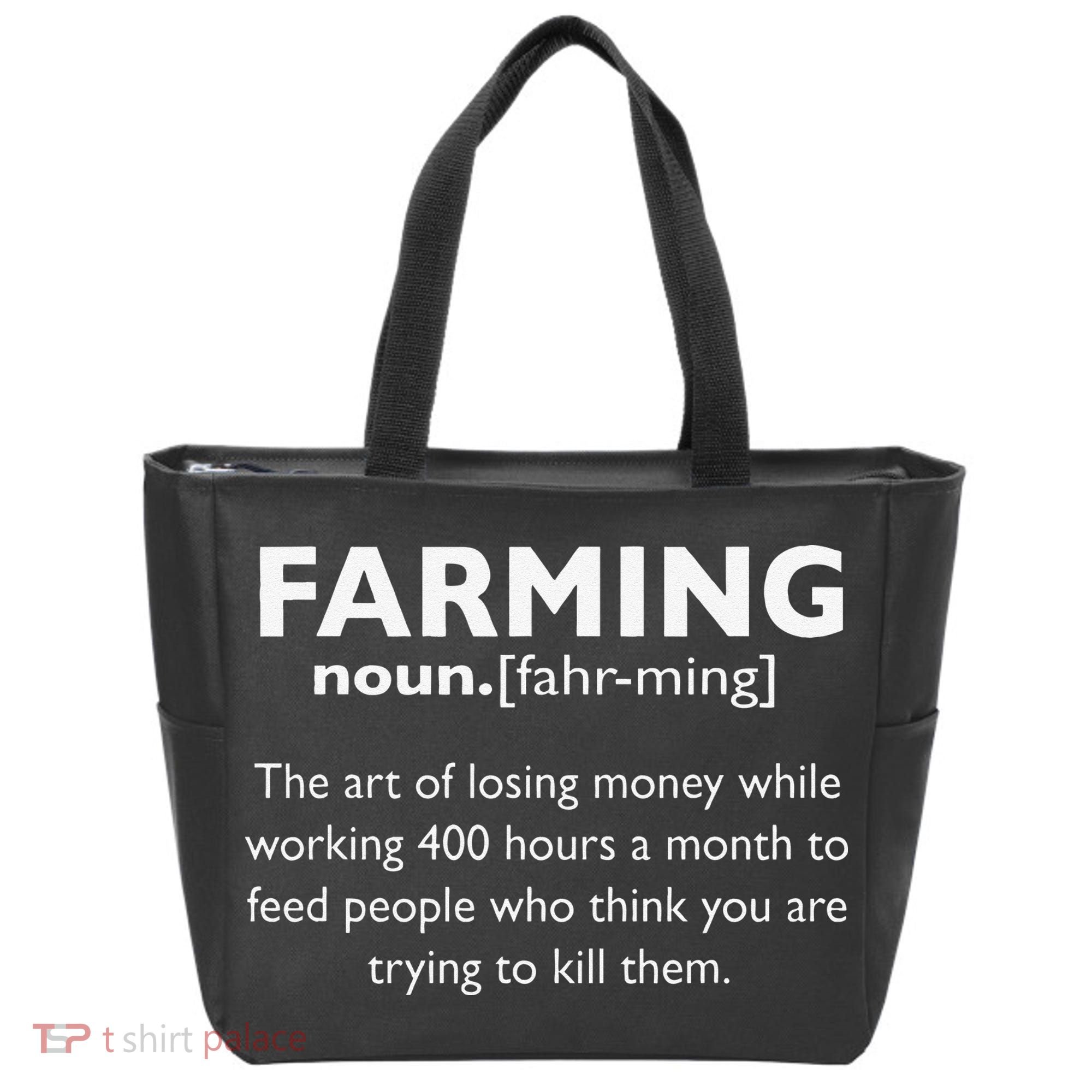 Farming Definition Noun Gift Funny Farmer Tote Bag