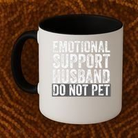 Funny Do Not Pet Emotional Support Husband Coffee Mug thumb 2