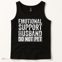 Funny Do Not Pet Emotional Support Husband Tank Top thumb 2