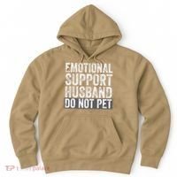 Funny Do Not Pet Emotional Support Husband Hoodie thumb 0