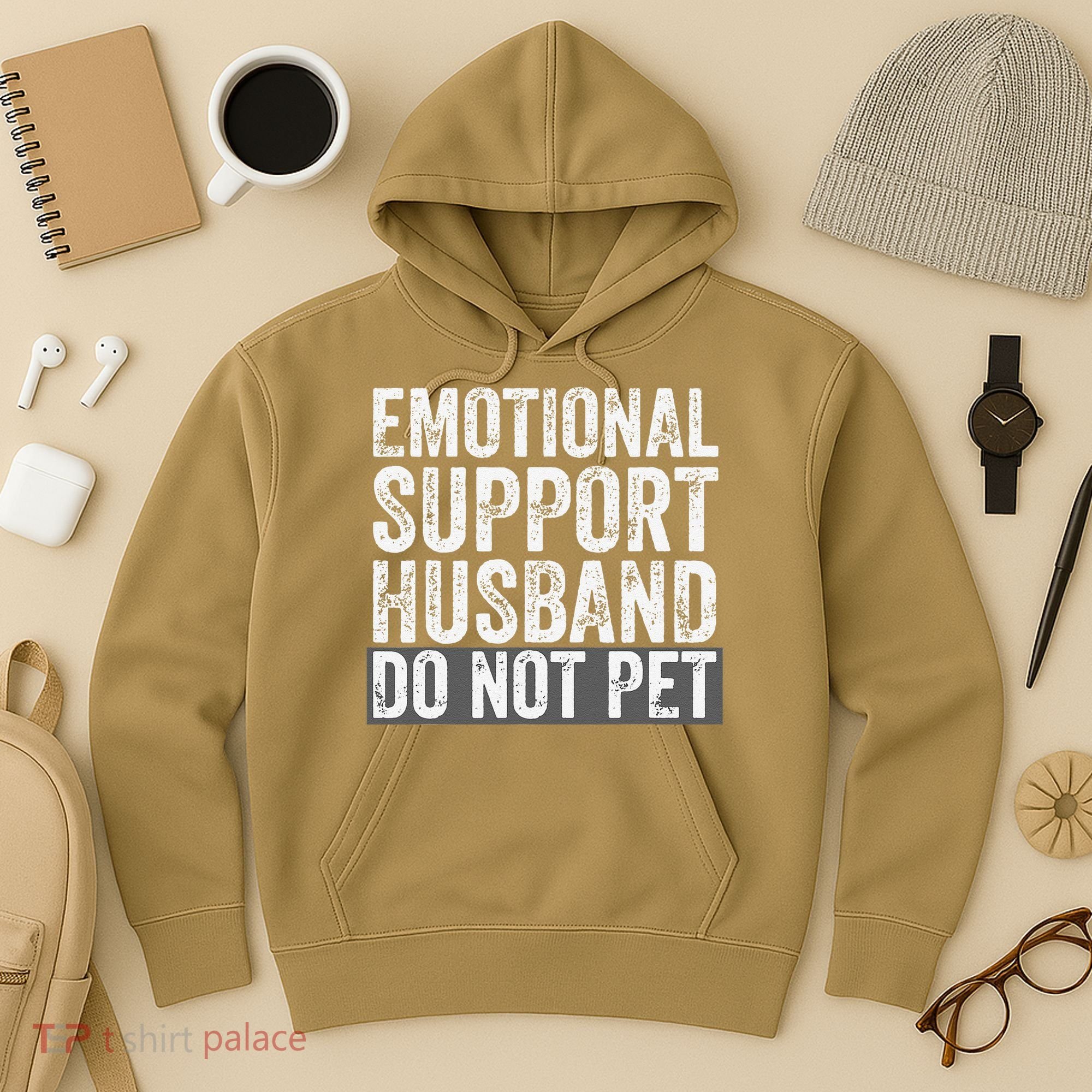 Funny Do Not Pet Emotional Support Husband Hoodie