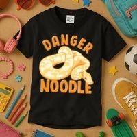 Funny Danger Noodle Snake Boy Snakes Meme Ball Python Kids T-Shirt thumb 3
